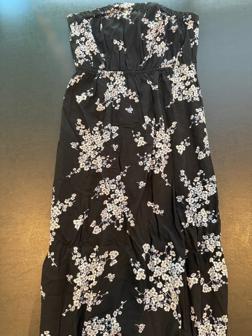 Old Navy - Black Strapless Floral Maxi Dress